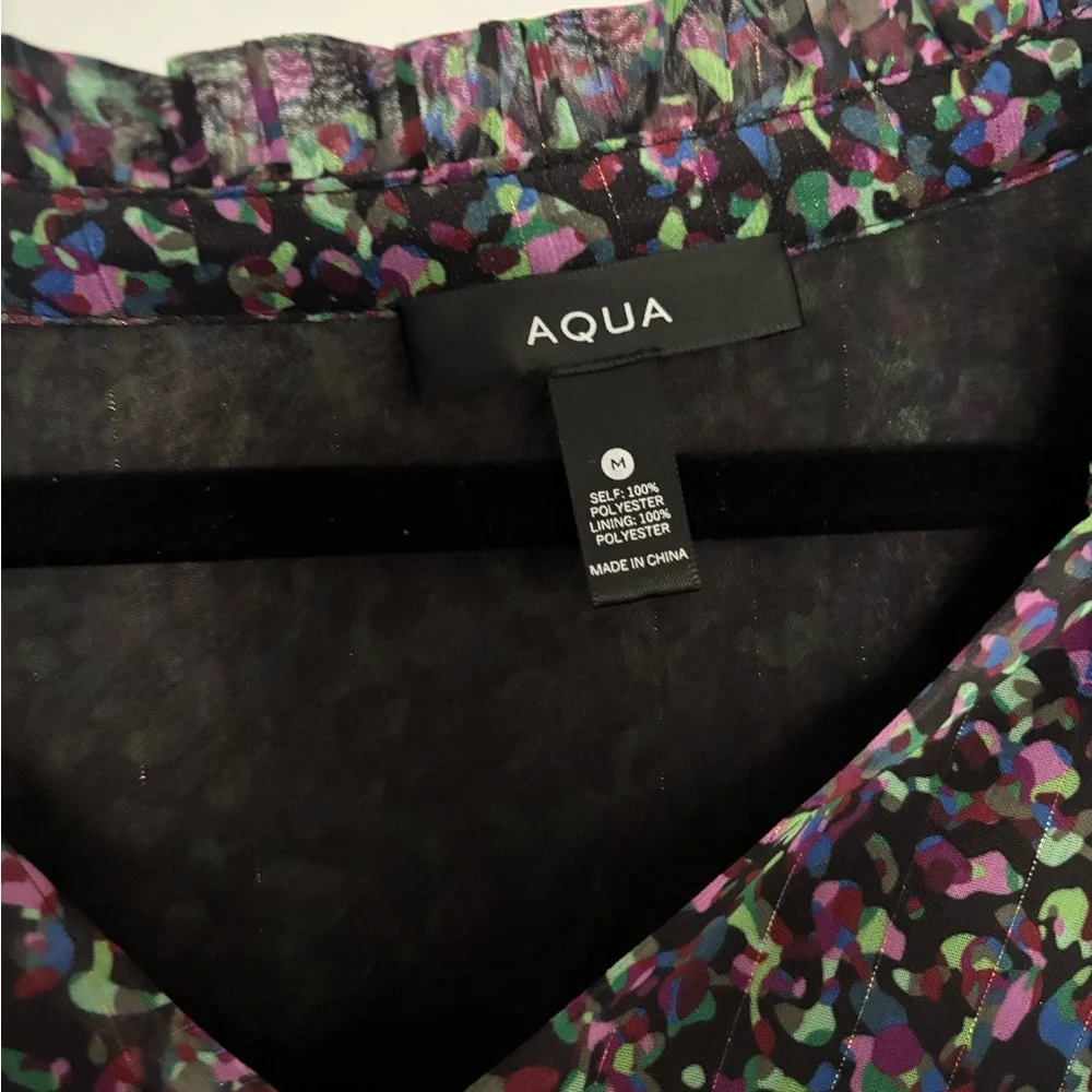Aqua Multicolor Sheer Blouse - Picture 5 of 9
